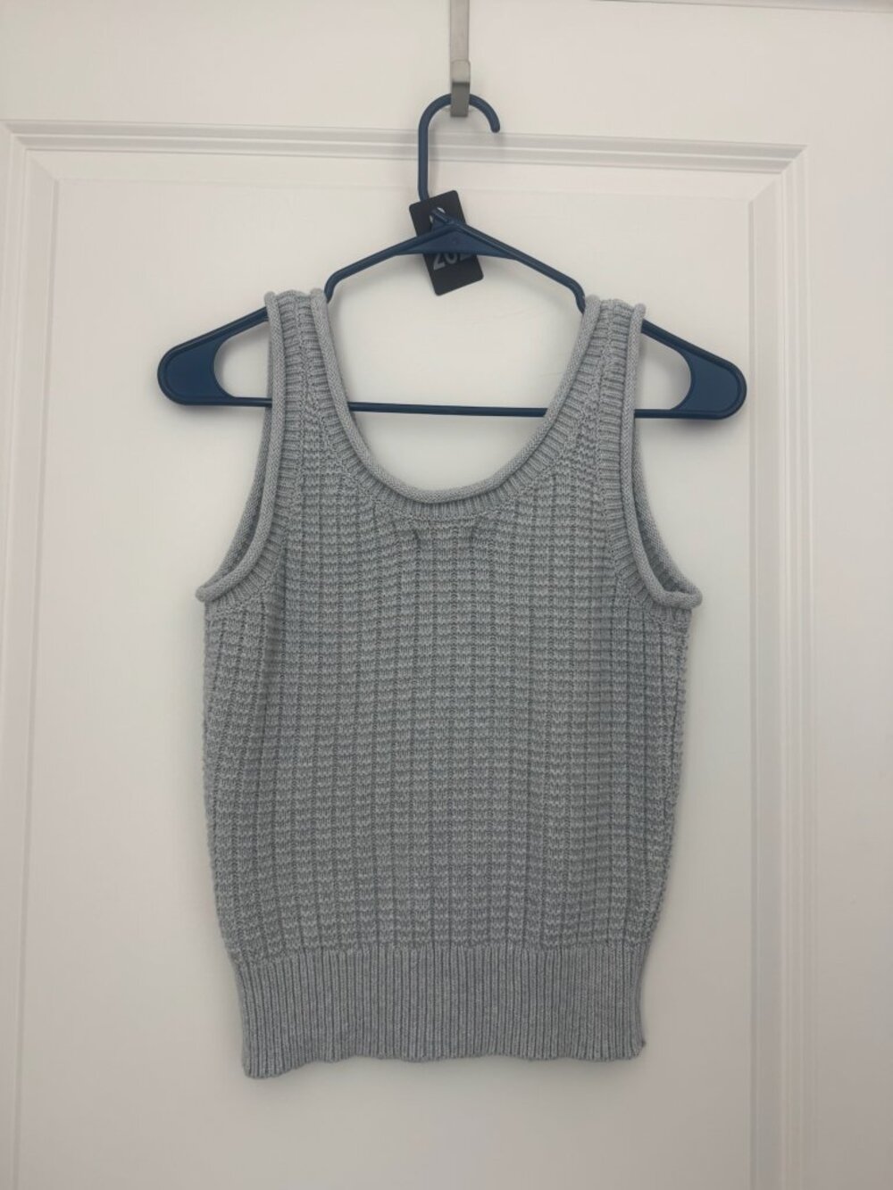 Quince 100% Organic Cotton Waffle Cropped Sweater Tank - Picture 3 of 5
